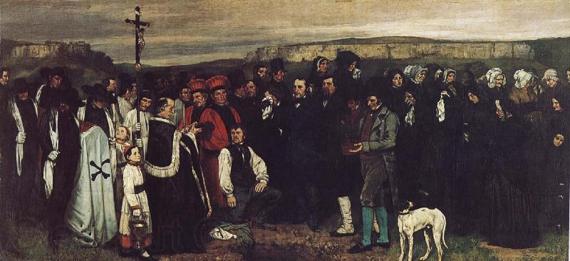 Gustave Courbet Ornans funeral Norge oil painting art
